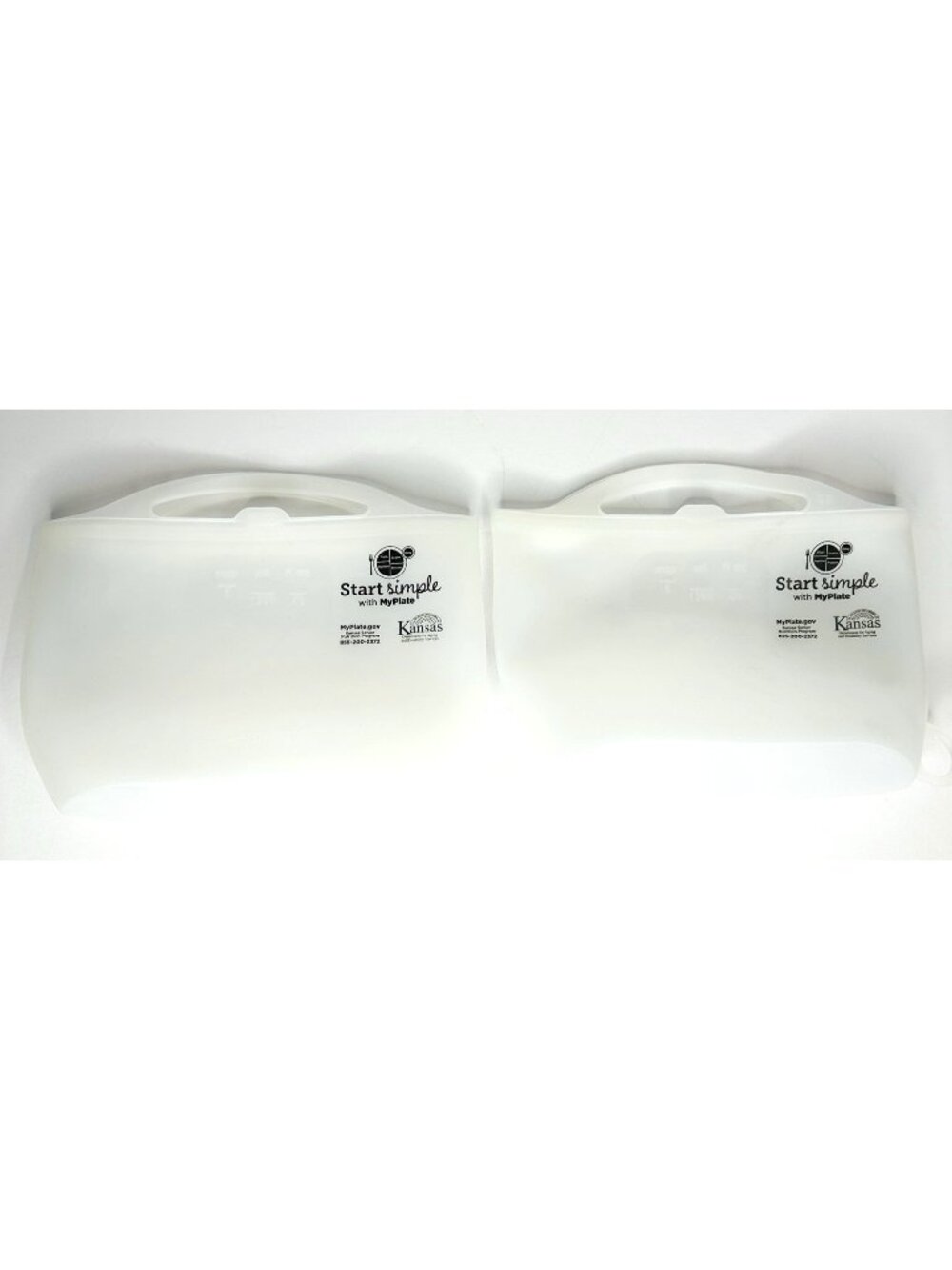 Reusable Silicone Food Bags Set of 2 Holds 5 Cups Measurements Double Handles